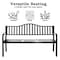 Gardenised Outdoor Powder Coated Steel Park Bench, Garden Bench with Pop Up Middle Table, Lawn Decor Seating Bench for Yard, Patio, Garden, Balcony, and Deck QI003461L - alternate 6